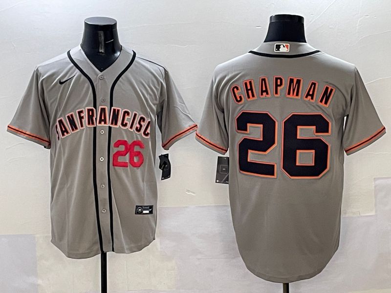 Men San Francisco Giants #26 Chapman Grey Game Nike 2025 MLB Jersey style 34->san francisco giants->MLB Jersey